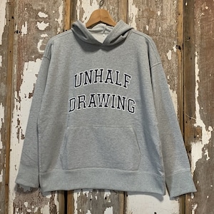 UNHALF DRAWING　SWEAT LONG SLEEVE HOODIE　アンハーフドローイング　リサイクルポリエステルパーカ