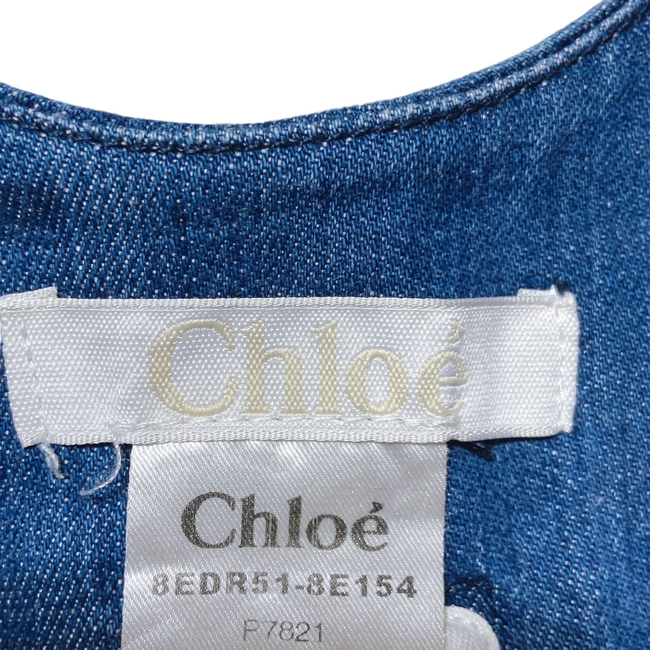 Chloe クロエ ジャンパースカート ワンピース インディゴ ひざ丈 Chloe クロエ ジャンパースカート ワンピース インディゴ ひざ丈