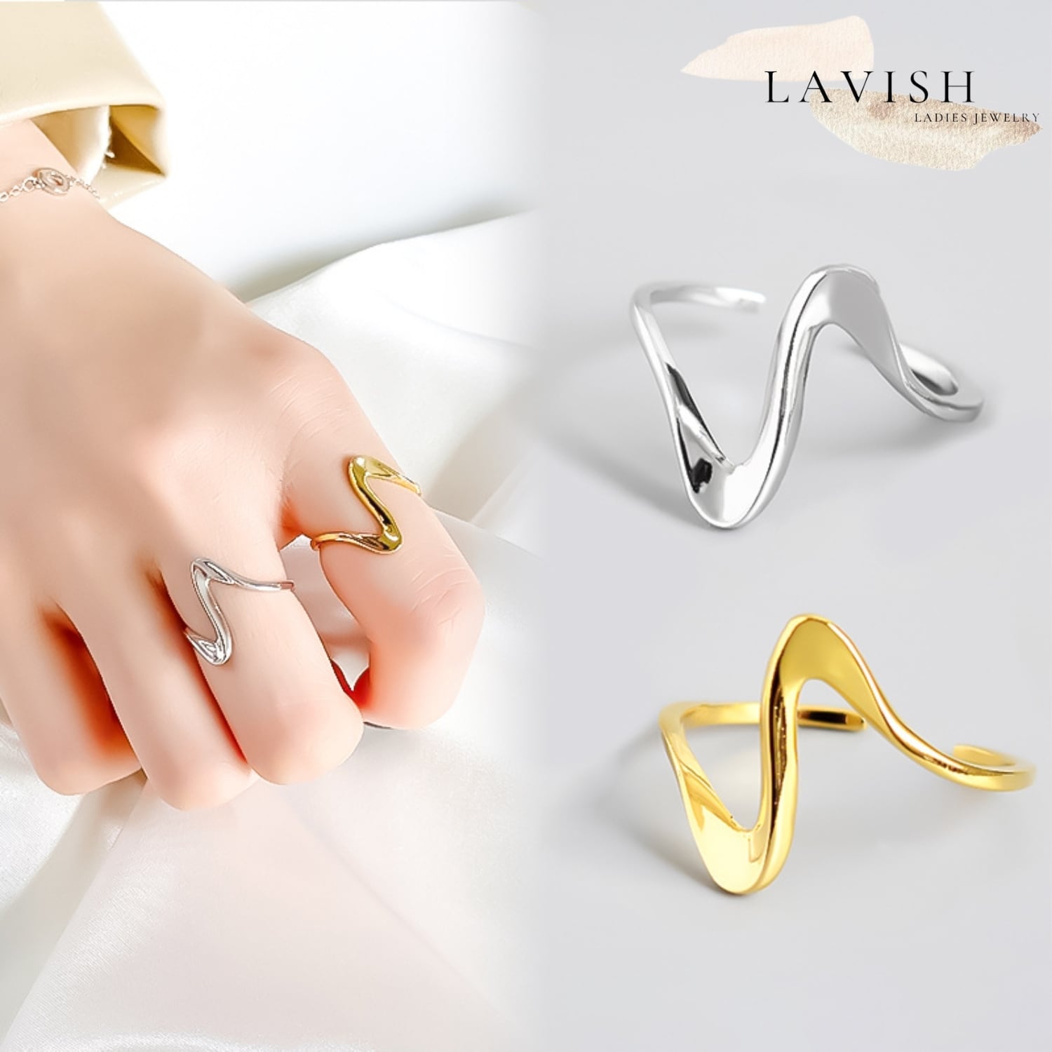 ウェーブカット リング レディース 指輪 ring