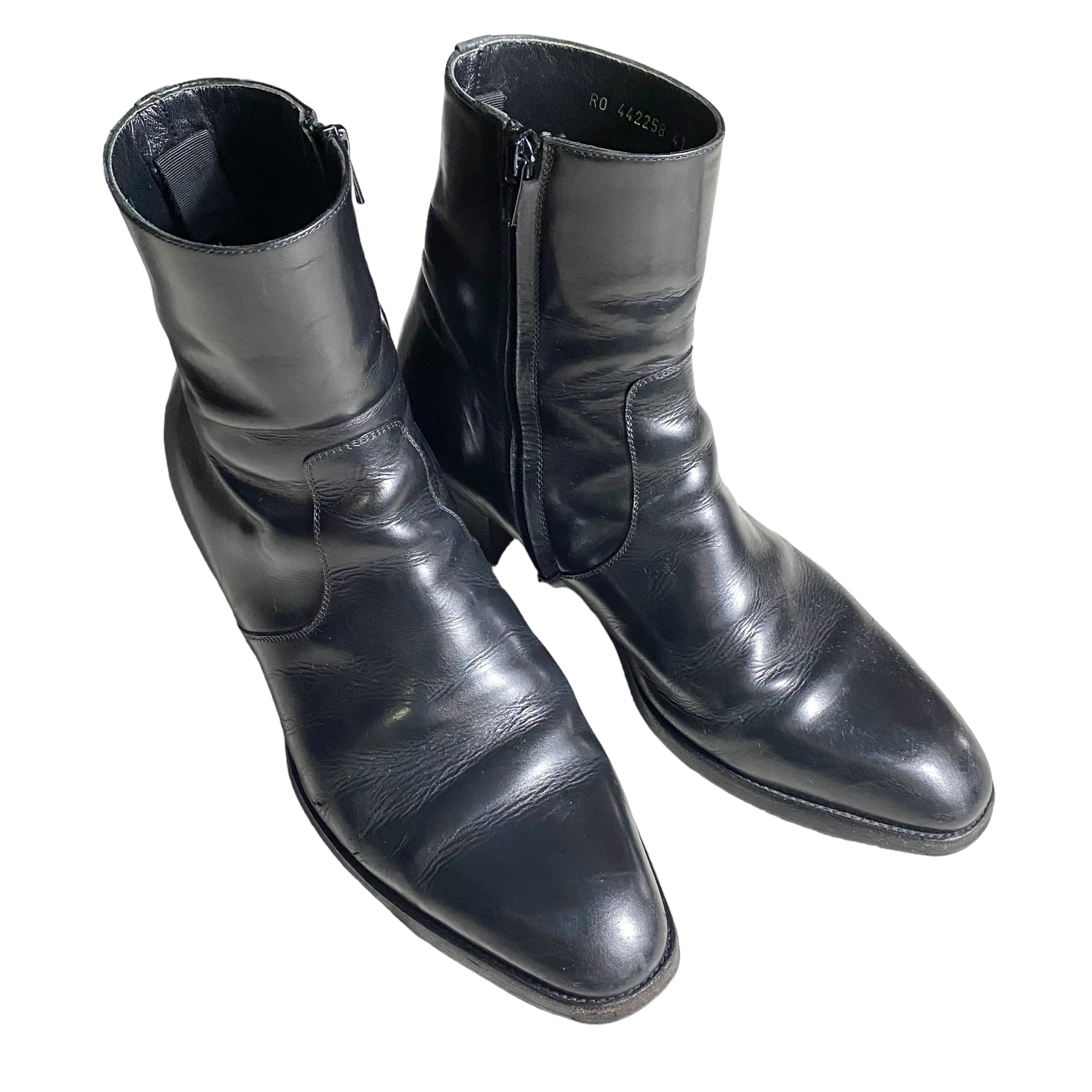 SAINT LAURENT PARIS leather high heel boots | NOIR ONLINE