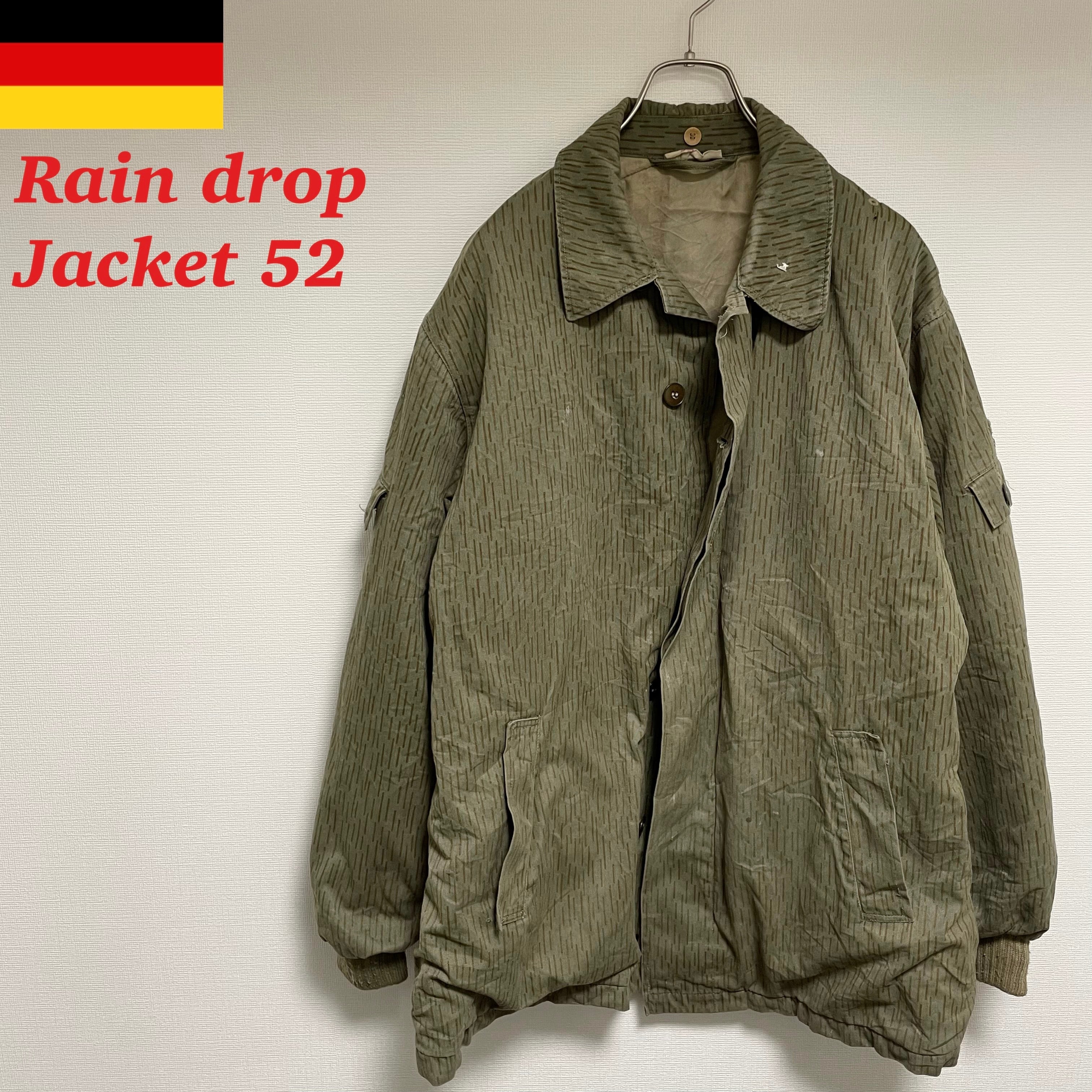 【古着】旧東ドイツ軍 実物 レインドロップカモ 中綿ジャケット ユーロミリタリー 52