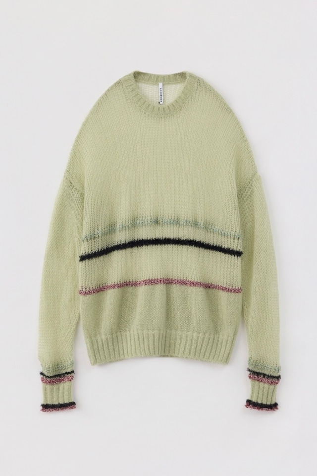 A CCORDION  SHEER MOHAIR PULLOVER シアーモヘヤプルオーバー　Mint