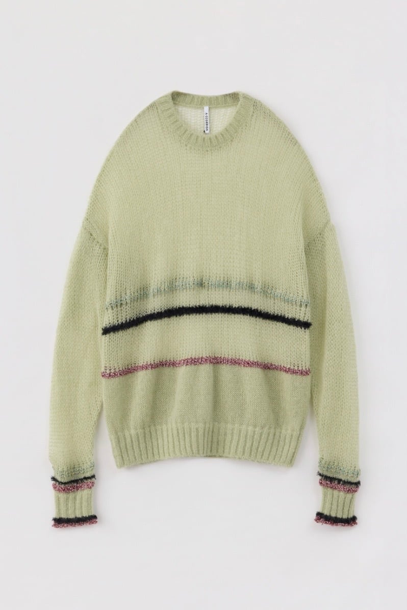 A CCORDION SHEER MOHAIR PULLOVER シアーモヘヤプルオーバー Mint