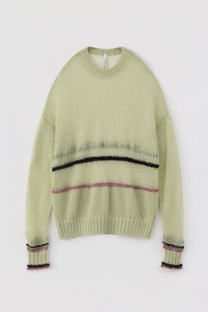 A CCORDION SHEER MOHAIR PULLOVER シアーモヘヤプルオーバー Mint