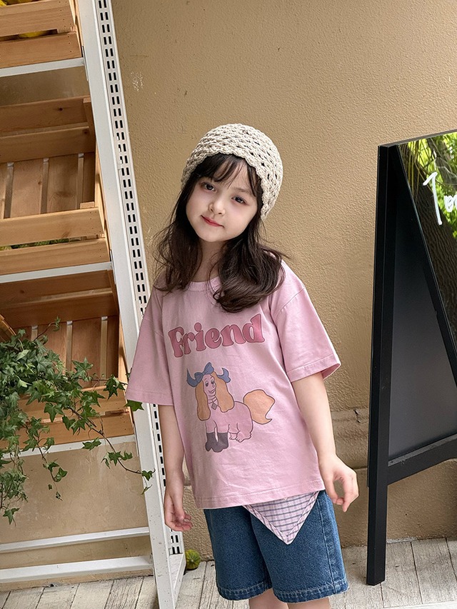 【KID】アニマルフルーツプリントクルーネック半袖Tシャツ - 15