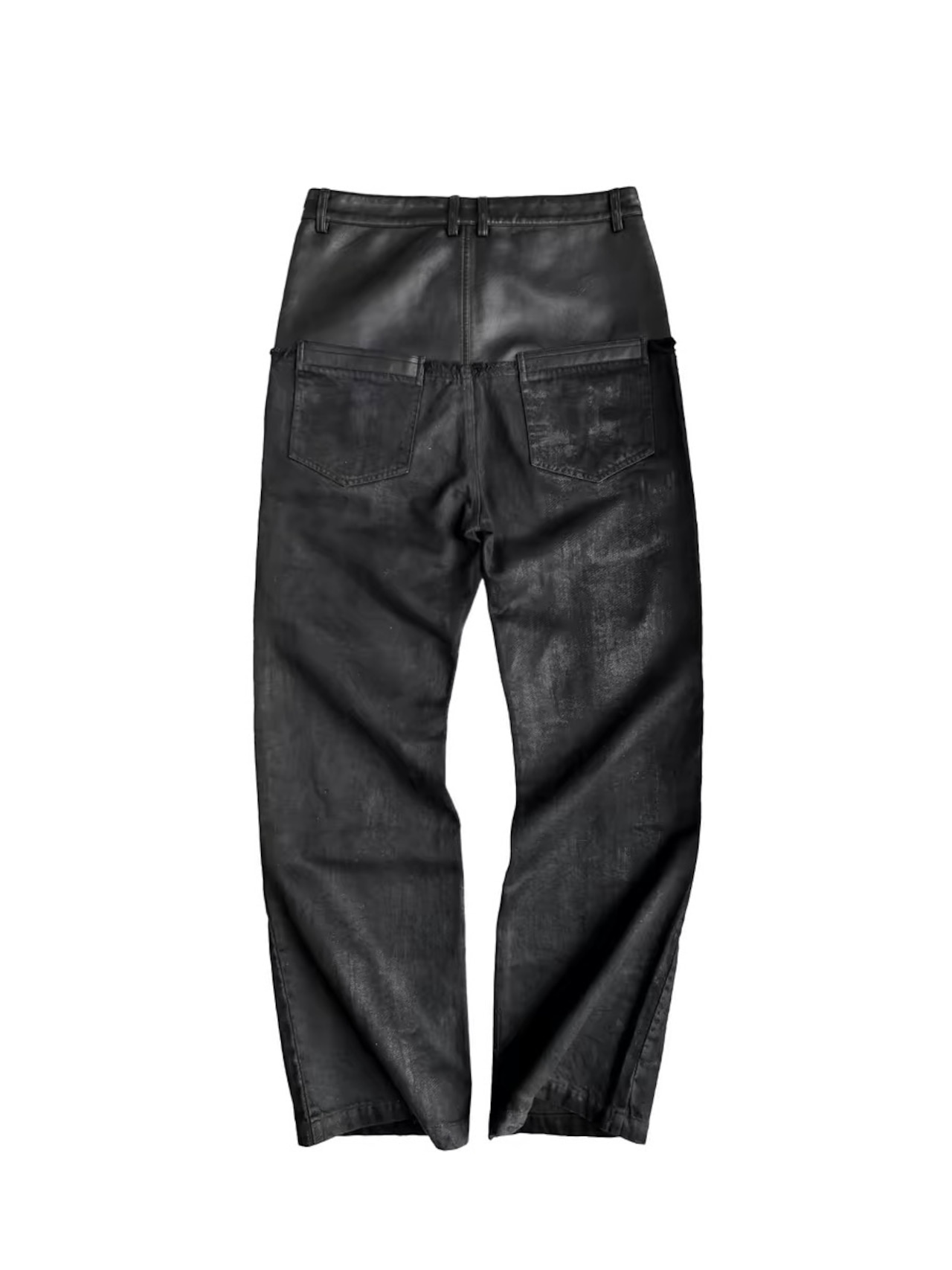 【CinderVein】Waxed Leather Panel Jeans
