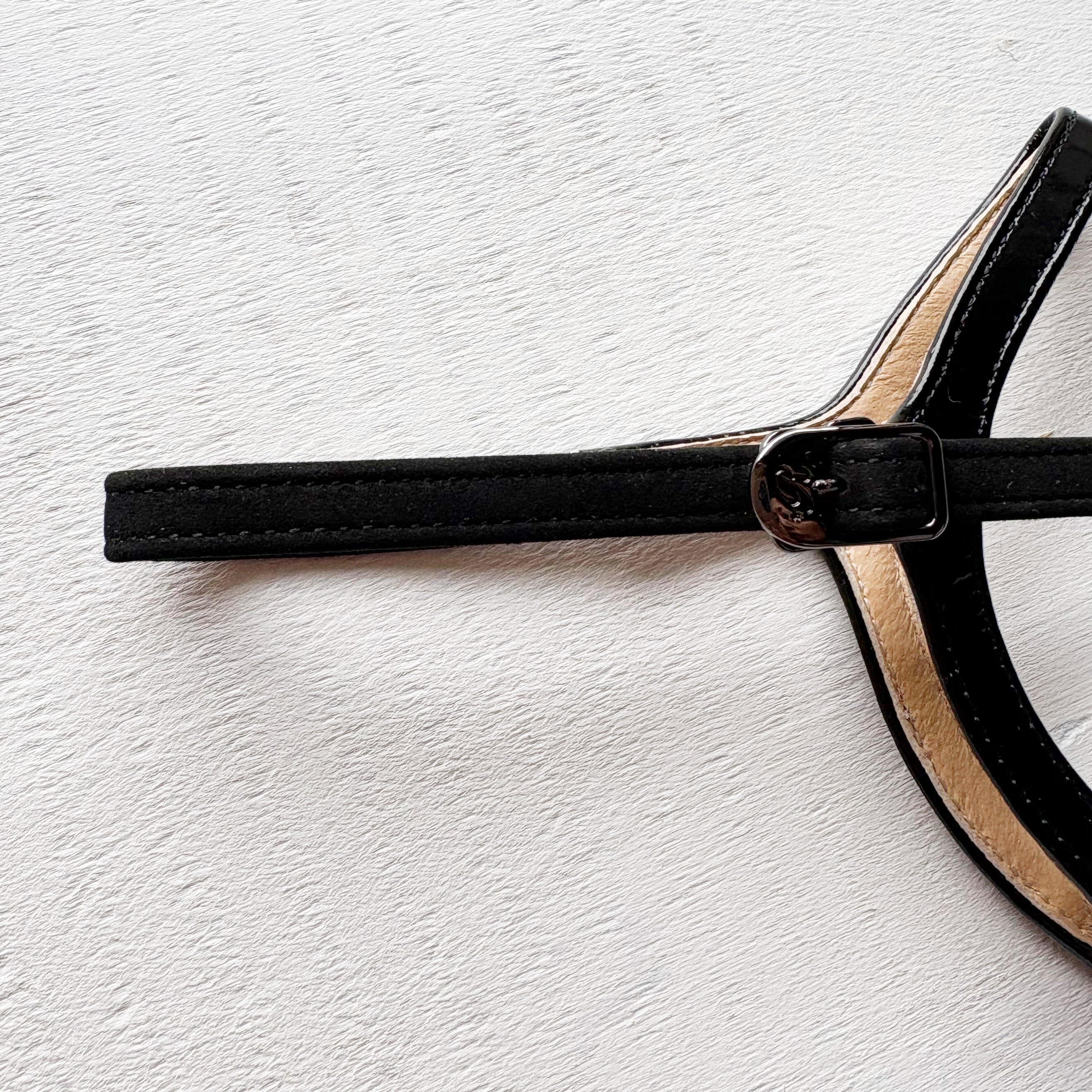 Type N002 ブラックスエードとブラックエナメルのコンビ (S.L)シューループ