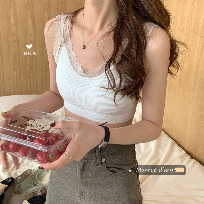 トップス レディースリング レースブラ ホワイトショートバック 指輪 モンロー8163617570