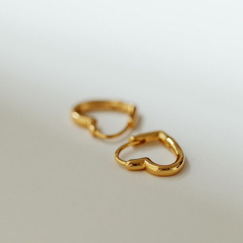 Simple Heart Earrings　T6078