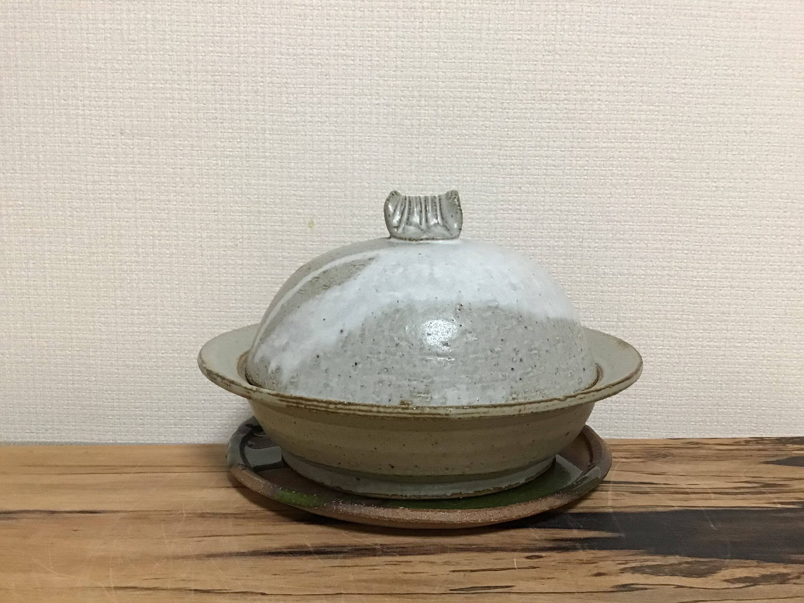 矢筈窯　ラジウム釉　蒸し器 矢筈窯 ラジウム釉蒸し器（敷皿付き） ラジウム釉蒸し器（敷皿付き）1【9/