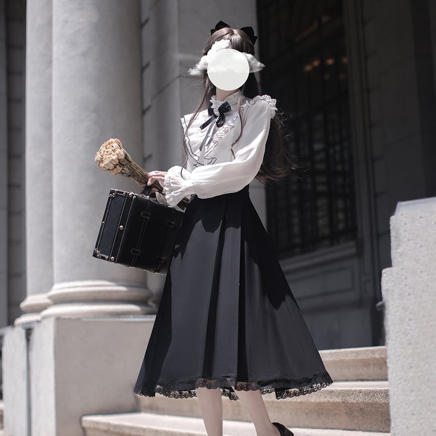 量産型 ロングワンピース フリル×レース 清楚系お嬢様風｜WithU
