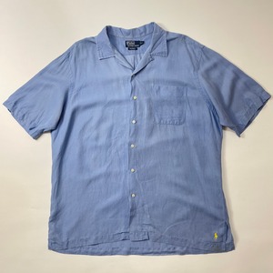 90's Polo Ralph Lauren S/S linen open collar shirts