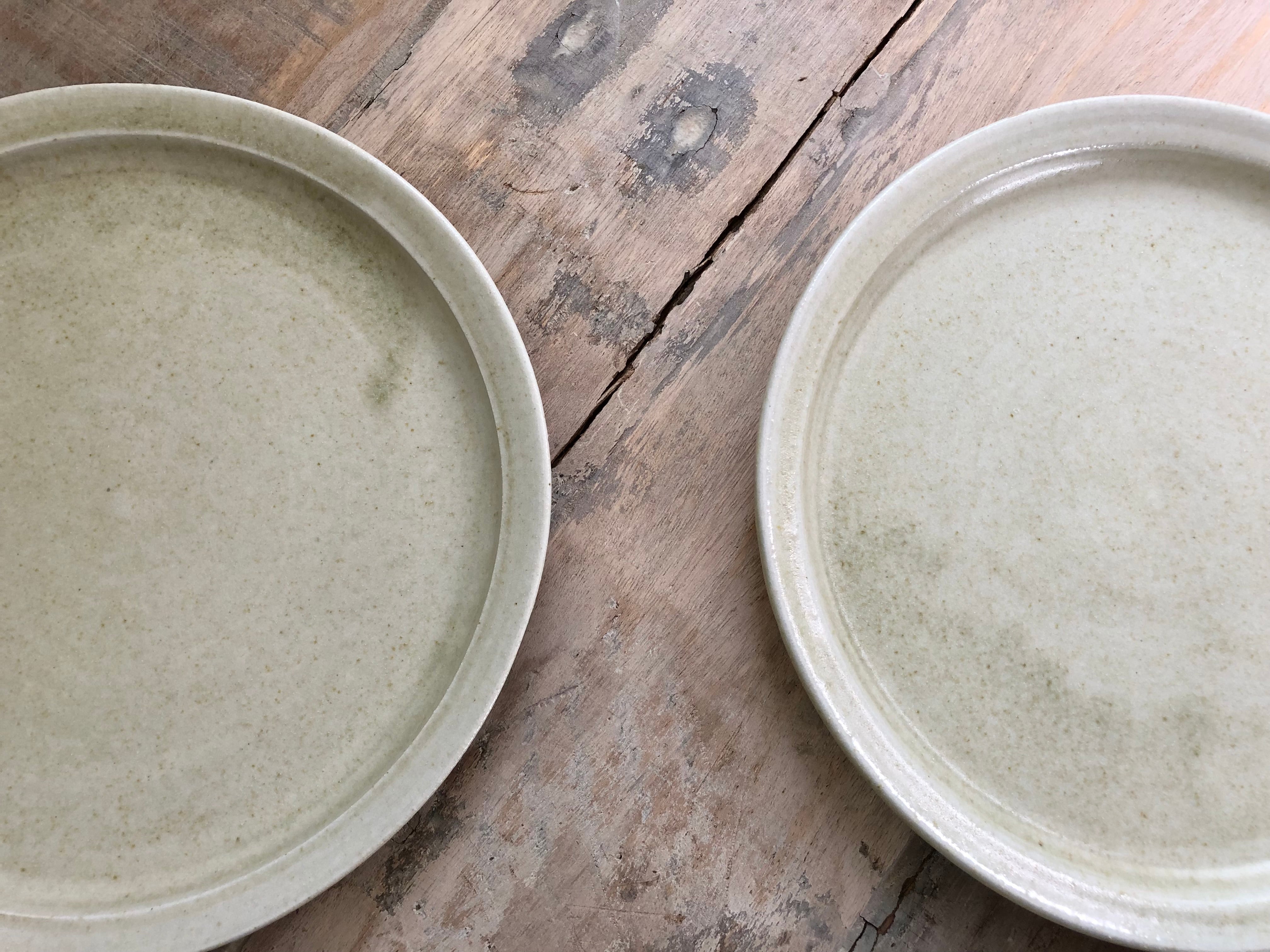 青人窯 細リムプレート 7寸 魚沼緑灰釉 | tenori