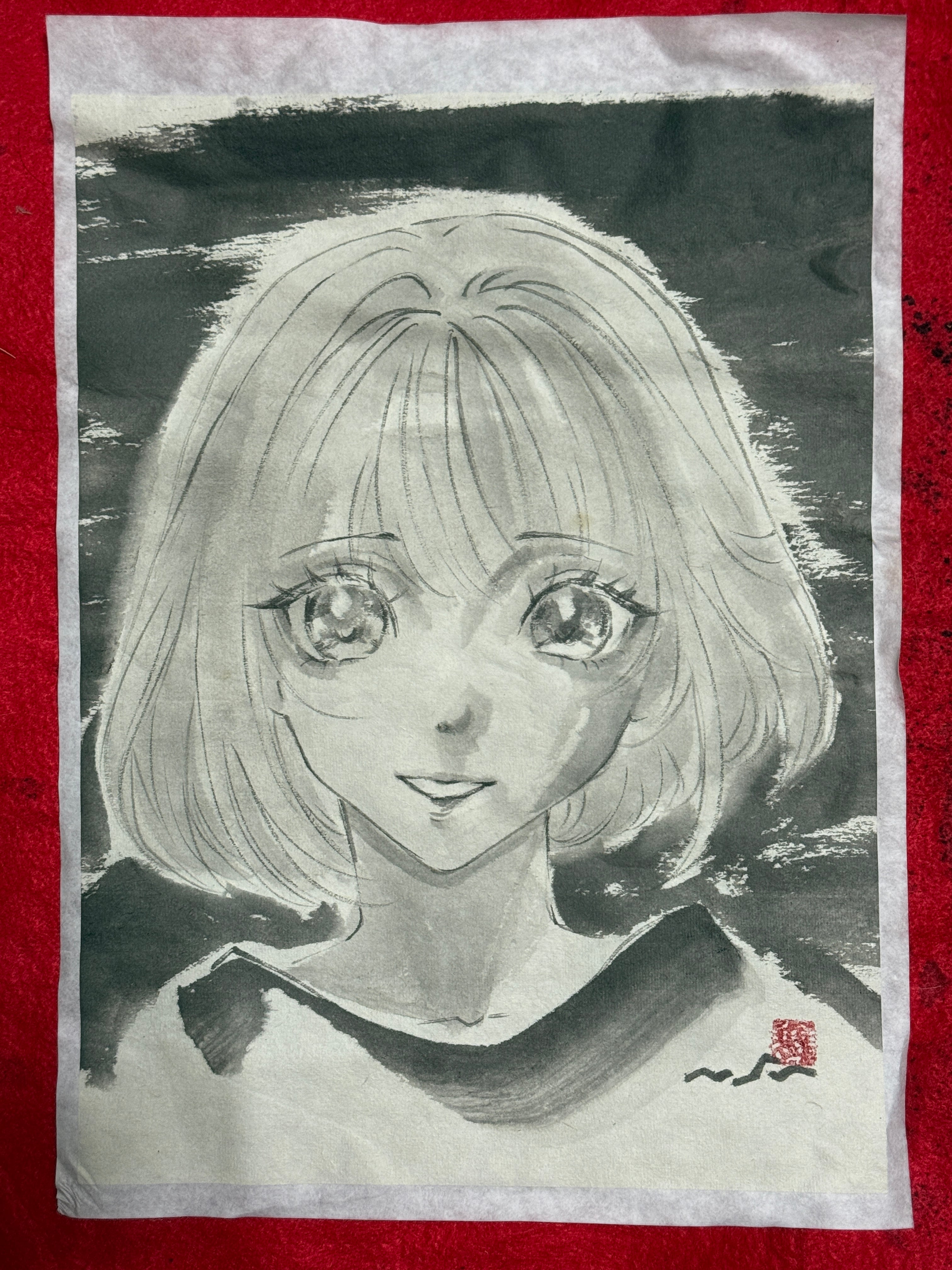 若王子勘兵衛 忍たま乱太郎 美人画 肉筆画 墨絵 水墨画 原画 現品限り