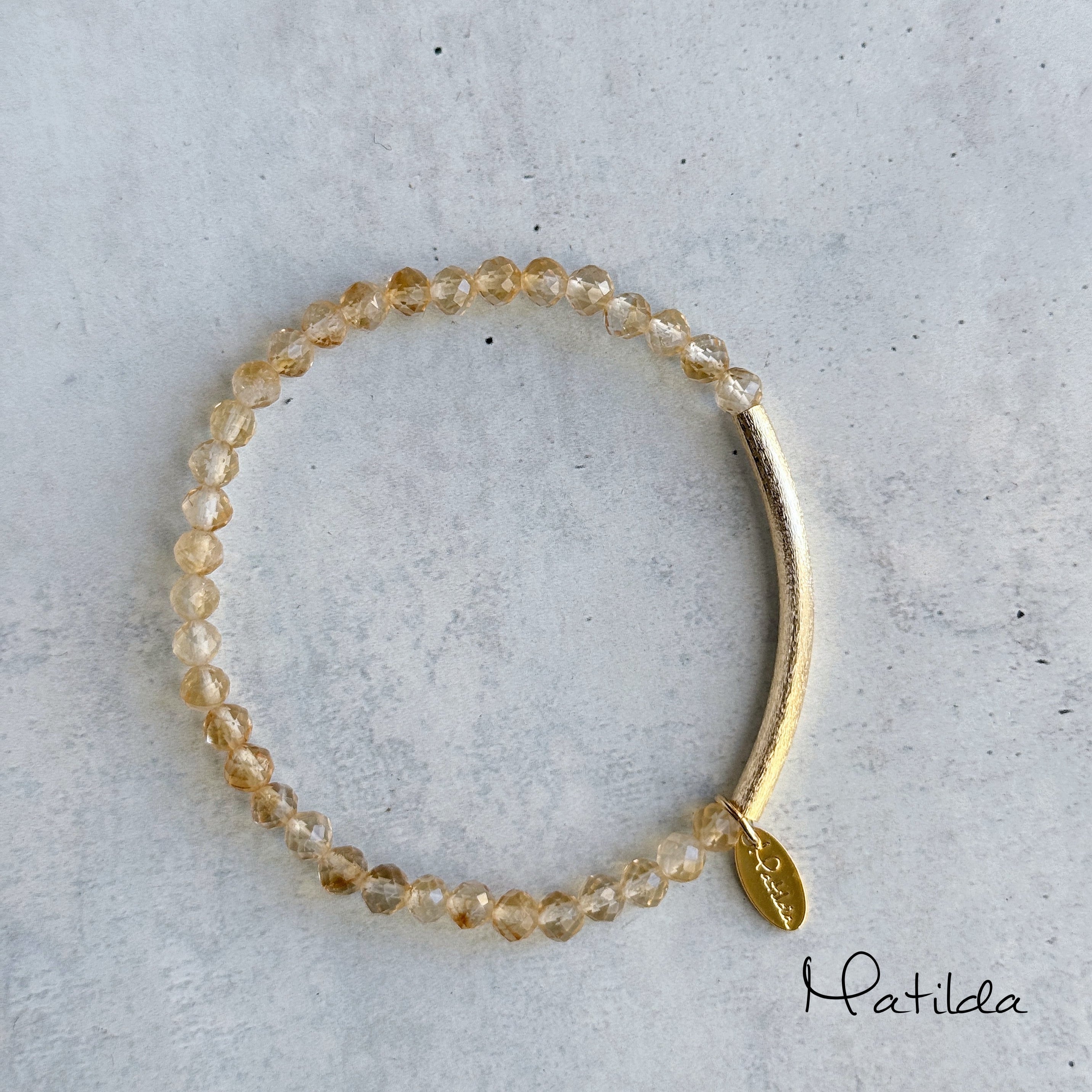 【再販】Tube & stone bracelet(シトリン)