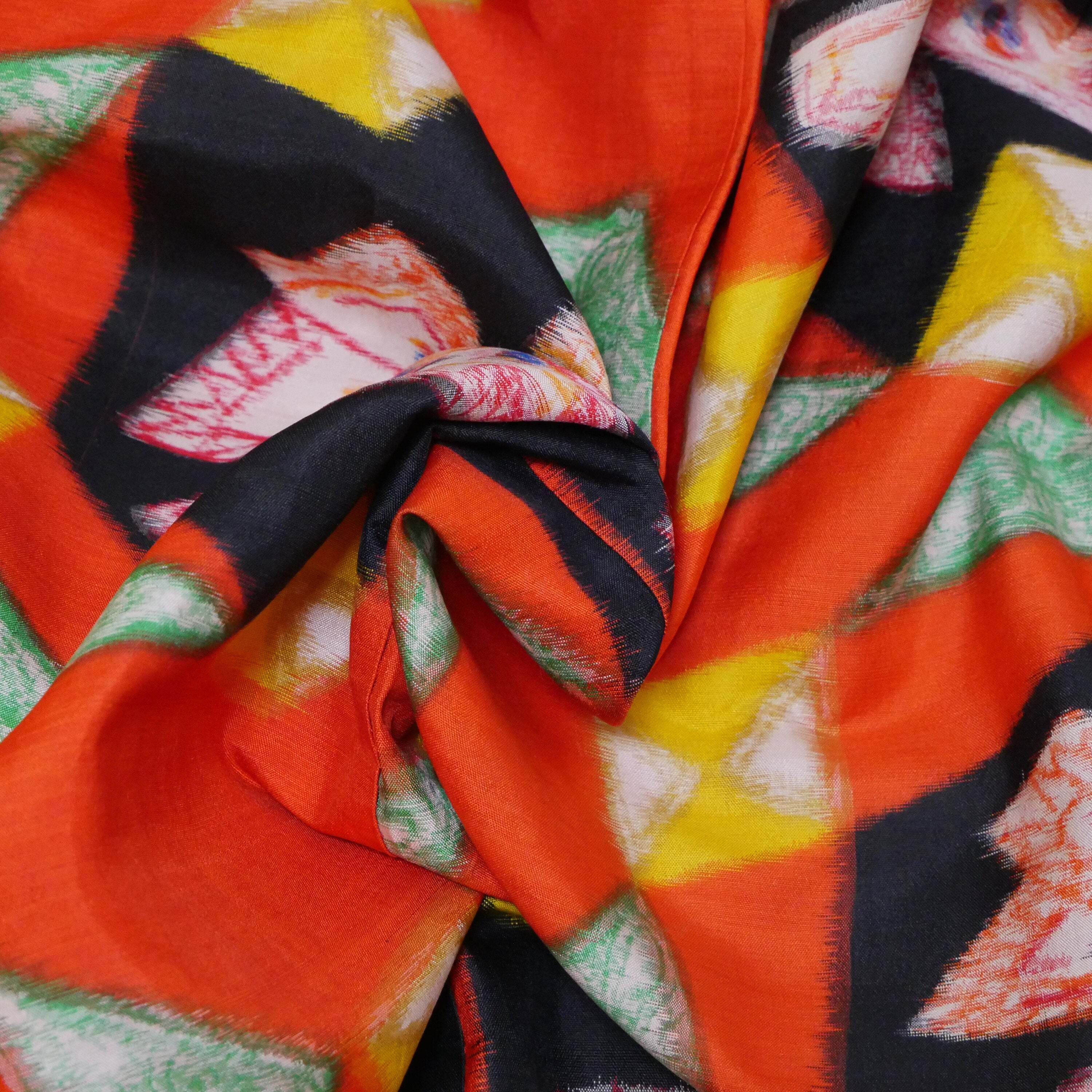 正絹 鮮やかな花模様 銘仙着物 | Vintage orange meisen kimono 正絹 鮮やかな花模様 銘仙着物 | Vintage orange meisen kimono