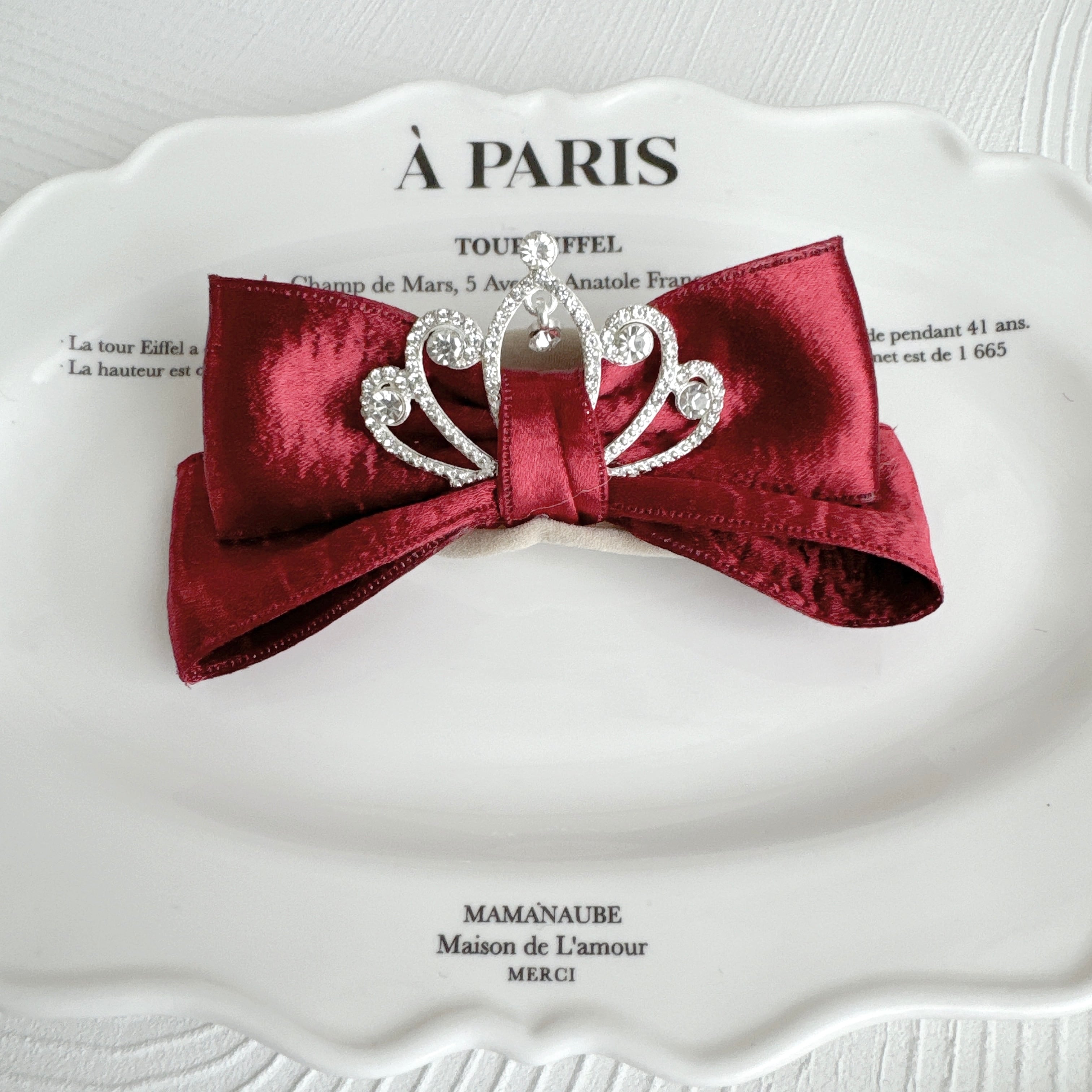 クラウン付きのキラキラおリボンヘアバンド