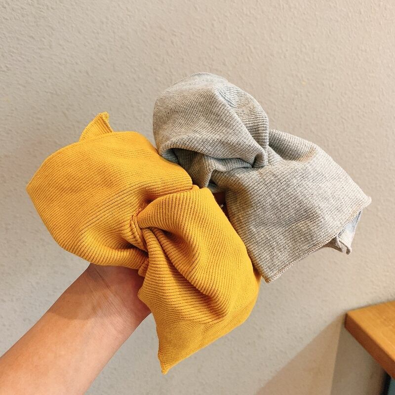 リボンヘアバンド レッドソリッド カラーニット ヘアアクセサリー ソリッドカラー ブラック・アイド・ピーズ52005178629