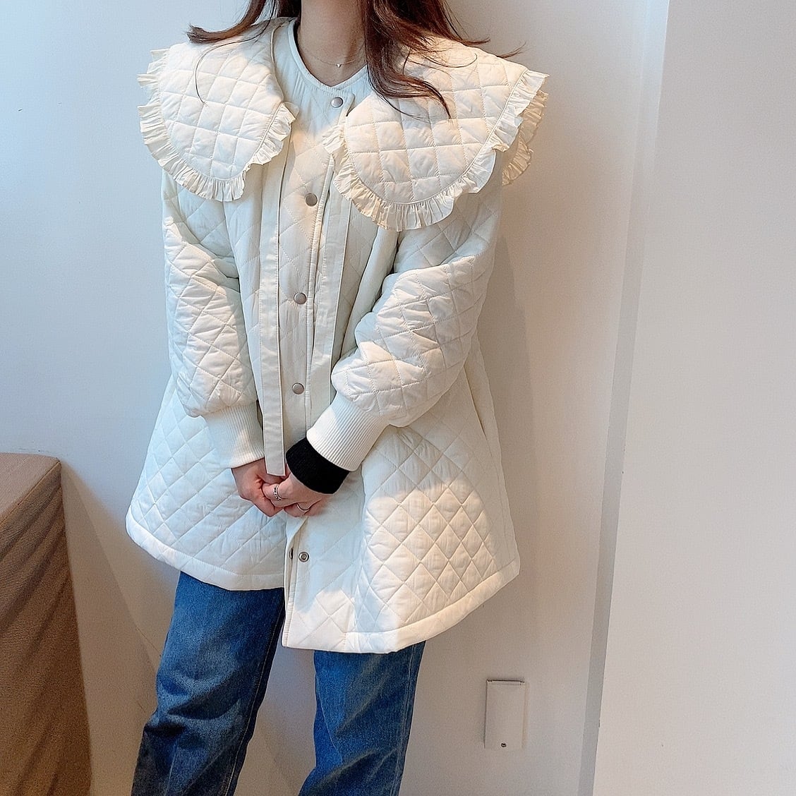 Sweet quilting coat /white (12月中旬頃発送予定)