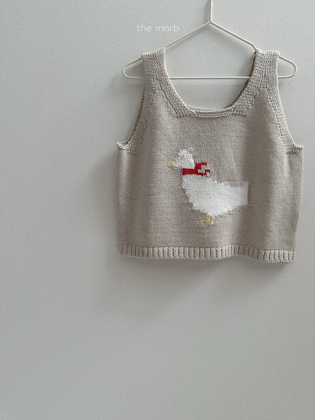 《予約》送料無料【minirobe】Duck Knit Vest