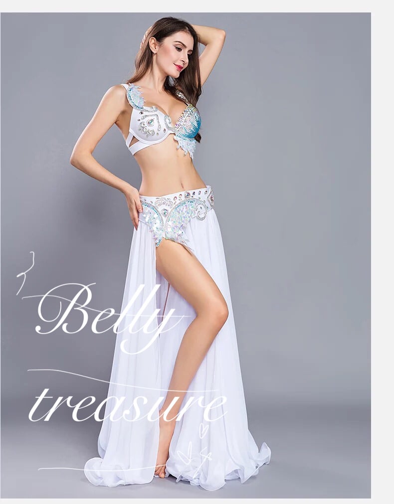ベリーダンス衣装 ブラ、ベルト、スカート三点セット HJ8801 | Belly
