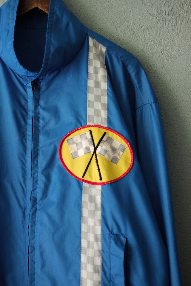 Utah／"checker flag" racing jacket／blue