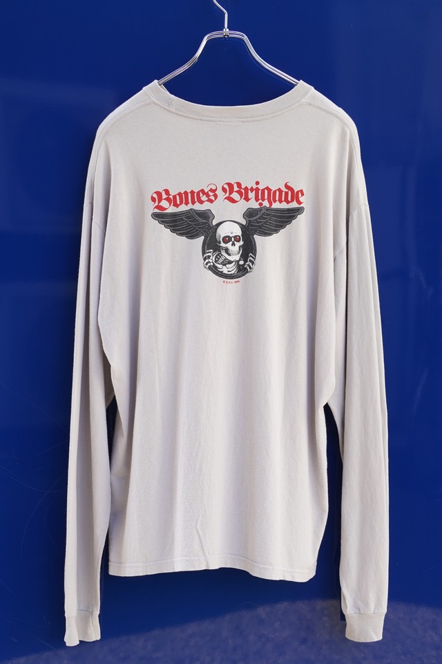 POWELL（パウエル）Bones Brigade（ボーンズブリゲート）: ロングスリーブTシャツ　2004復刻初期ライン（ライトグレー／L〜XL相当）