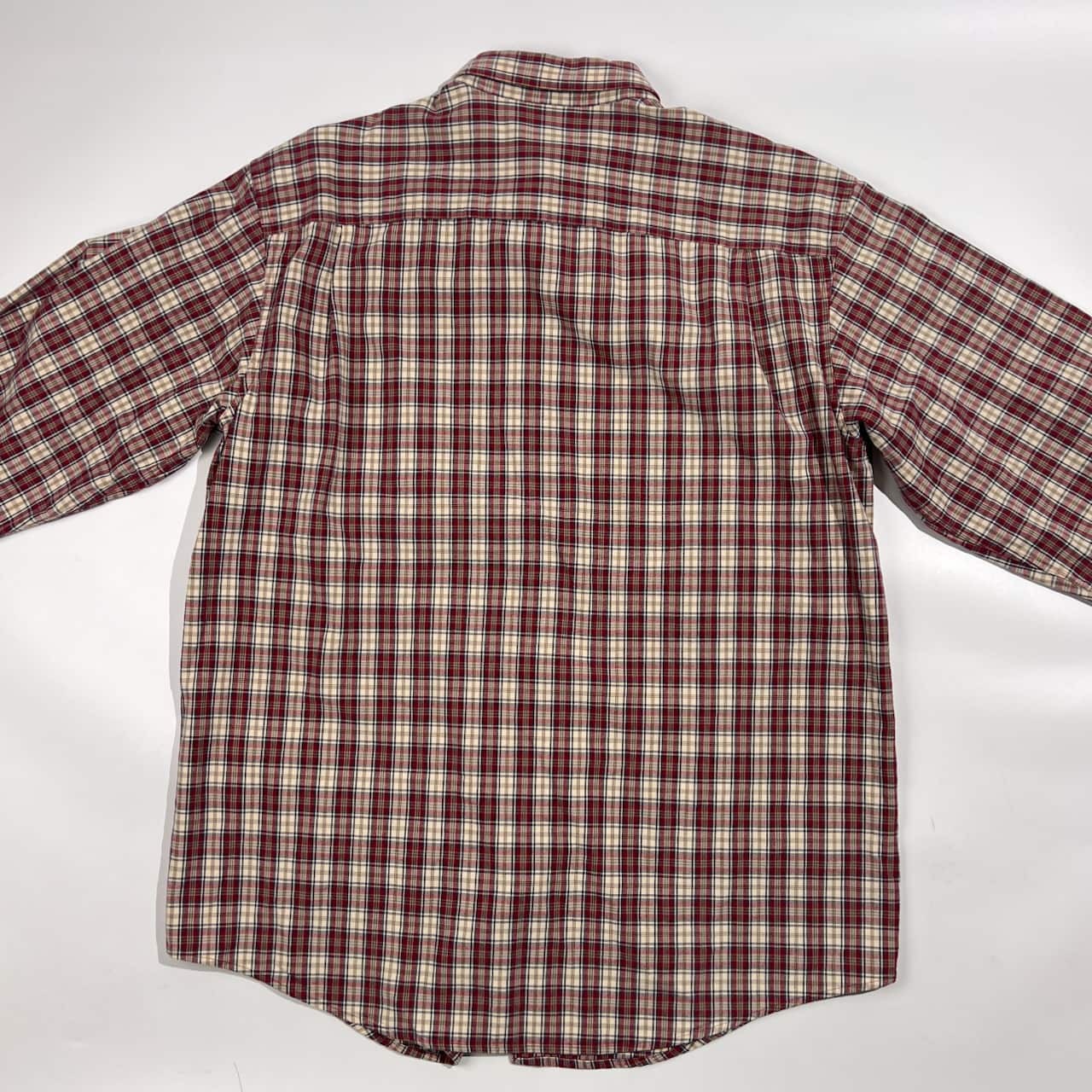 90s L.L.Bean エルエルビーン チェック オックスフォード BD ボタンダウン 長袖シャツ M/レッド系 メンズ ビンテージ