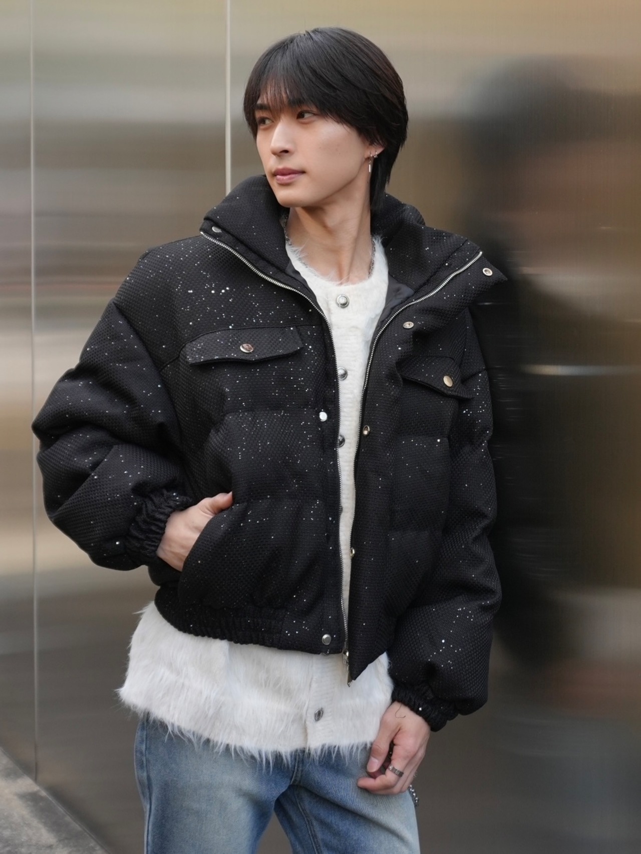 ALUDE SELECT】lame short down jacket | 【ALUDE】韓国メンズファッション