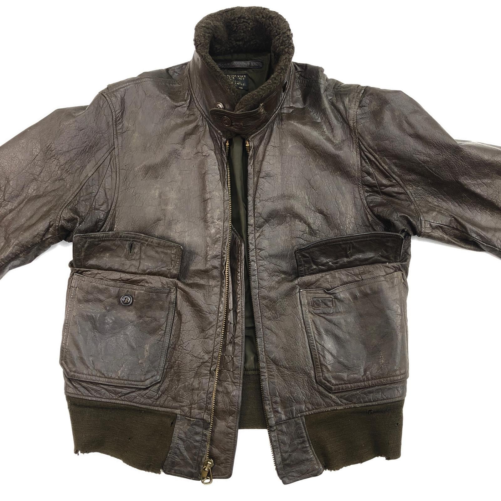U.S.NAVY 70年代 G-1 レザージャケット フライトジャケット 黒タグ MIL