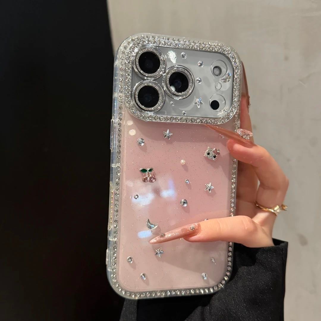 高級キラキラダイヤ＆スターの全面保護ケース iPhone 17 Pro Max/16/15