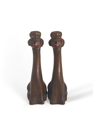 ヴィンテージ雑貨 木彫りの犬（ペア）