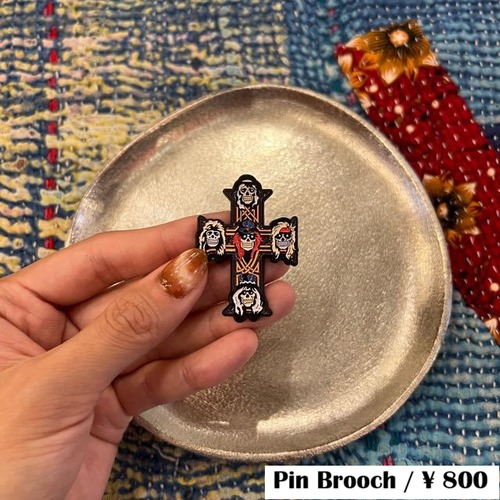 TOPANGA Jewelry　pin brooch　Cross Skull　十字架　クロス　スカル　ドクロ　　ピンブローチ　プレゼント　ギフト　