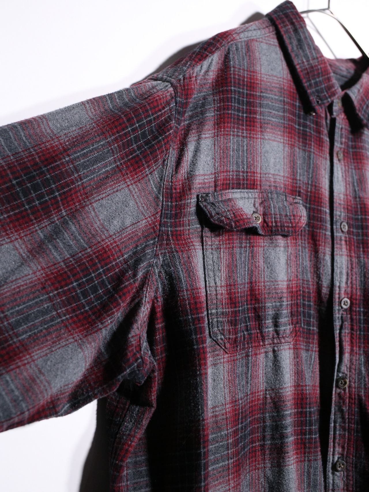 XXL over silhouette ombre check shirt - 11