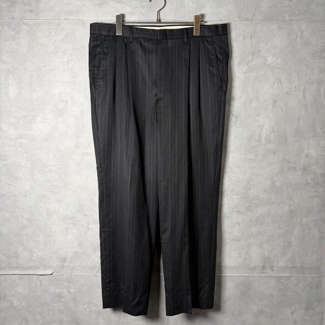 #7191 "MARCIANO" stripe wide wool slacks pants
