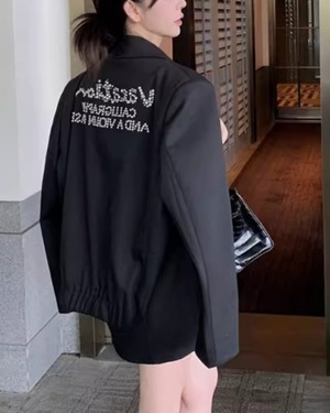 Bijou Lettering Shirred Blouson 504360