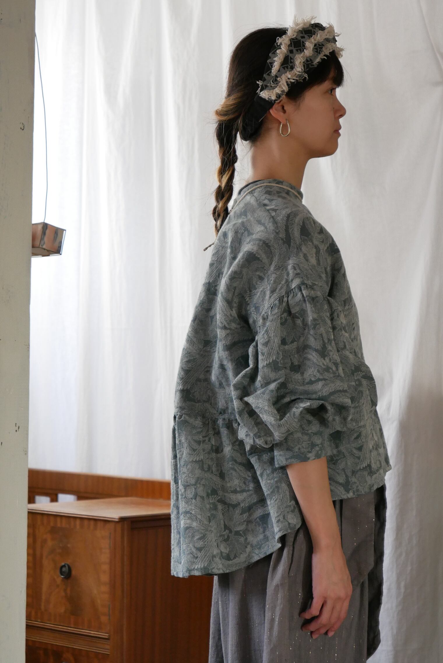 YURTAO】mori JQ 後ろカシュクールブラウス〈green〉 | zuhka