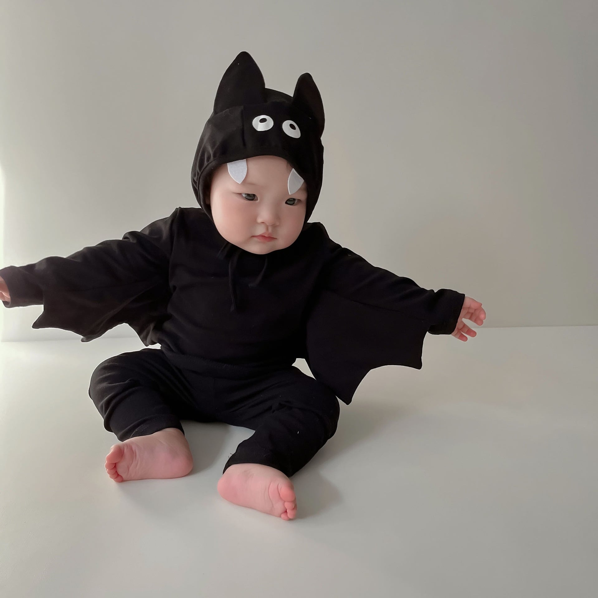 ベビー幼児男の子女の子コウモリコスチューム3点セット ハロウィン仮装