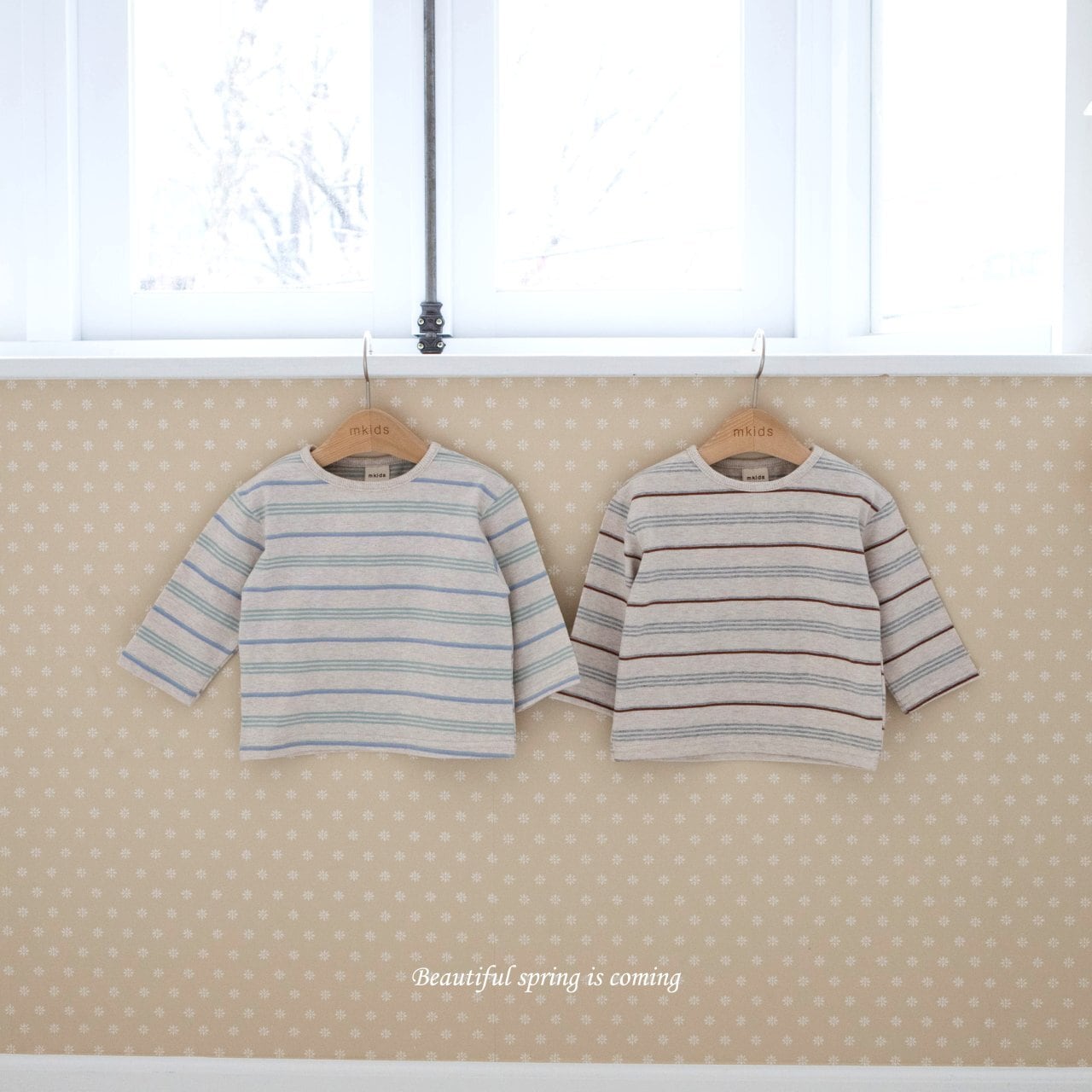 【即納】cream border tee (kids)