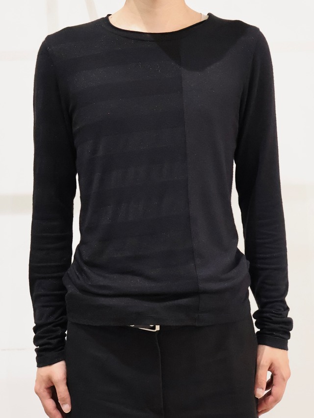 【Y's】glitter border knit