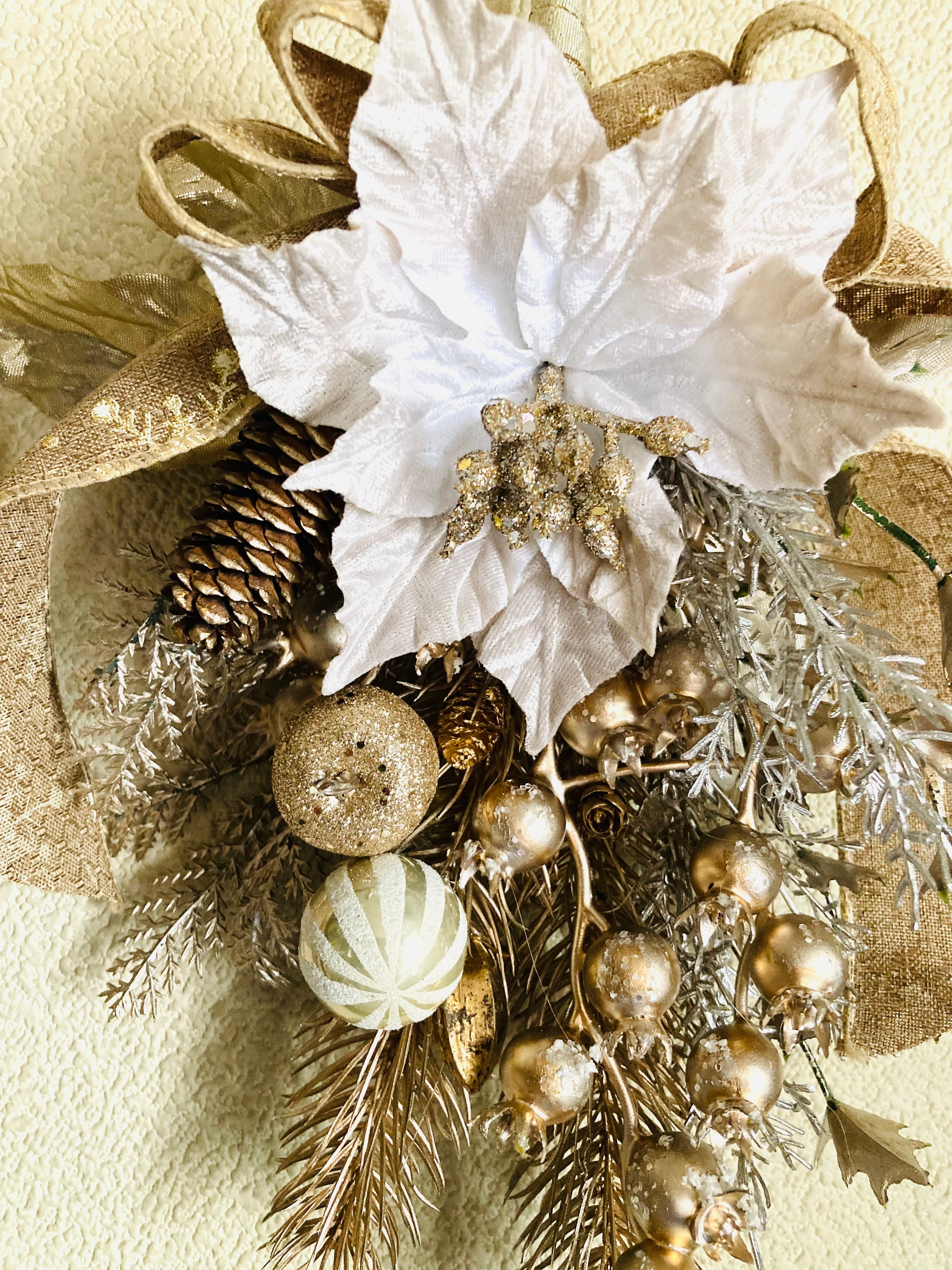 ゴールドクリスマススワッグ | Atelier ROBU | フラワーリースやドライ