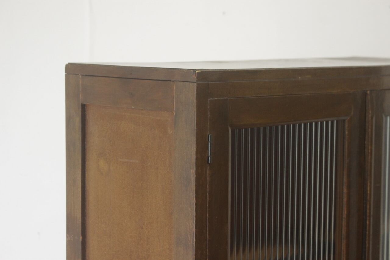 レトロ 小振り ガラスキャビネット 本箱 収納 ラック モールガラス