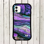 iPhoneケース シェル 貝殻模様｜パープルブルーの幻想的シェル柄プリント SHELL005-2