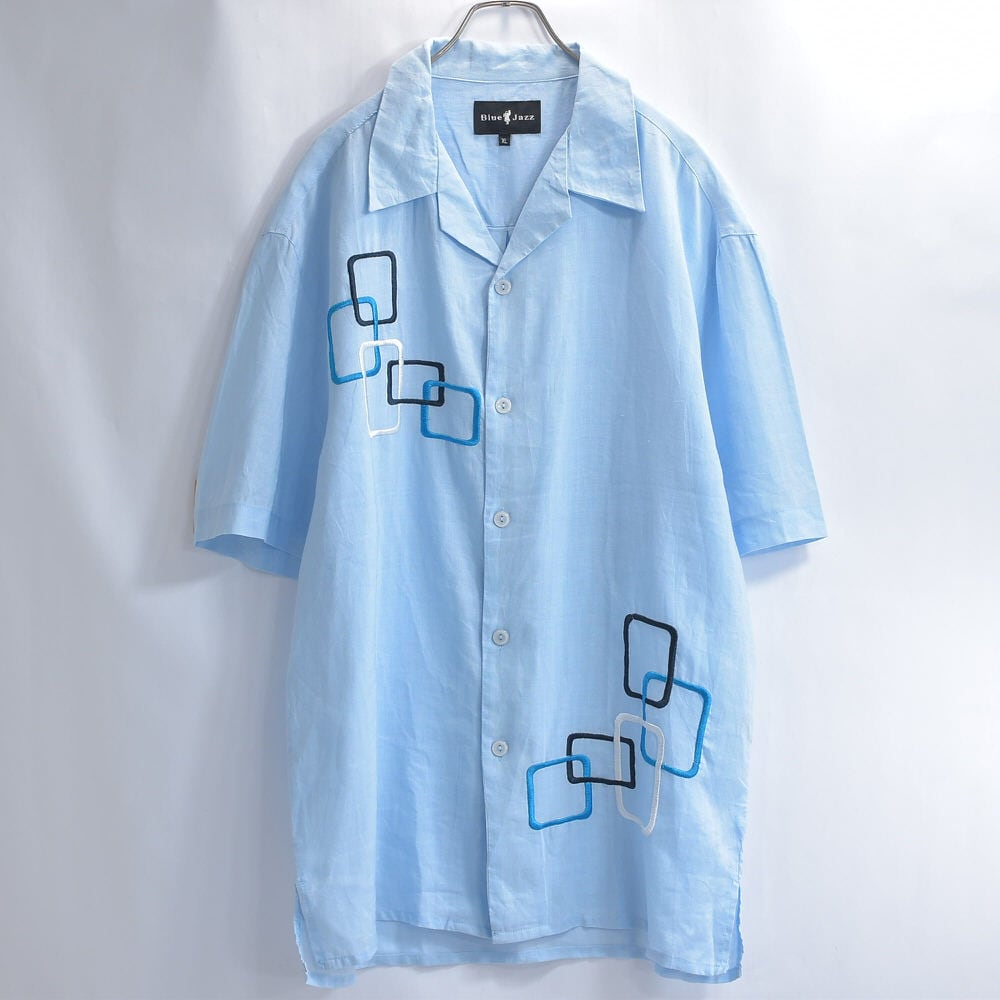 ドゥーズィエムクラス リネン シャツ 青 ブルー 襟ワイヤー 春服 夏服 日本製 DEUXIEME CLASSE - ドゥーズィエムクラス リネン シャツ 青 ブルー 襟