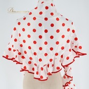 フラメンコ 衣装 シージョ ピキージョ 小物 ホワイト系 白 レッド系 赤 水玉模様 ドット柄 フリル 三角形 練習 舞台 発表会 イベント 水玉 フリル 赤白 可愛い おしゃれ かわいい ダンス 発表会 軽量 スカーフ