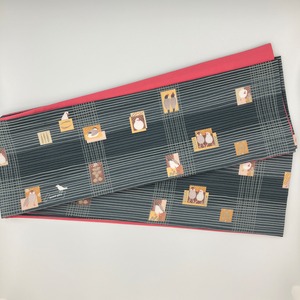 【即納品】some-pri 半幅帯「かわいい文鳥」グレー