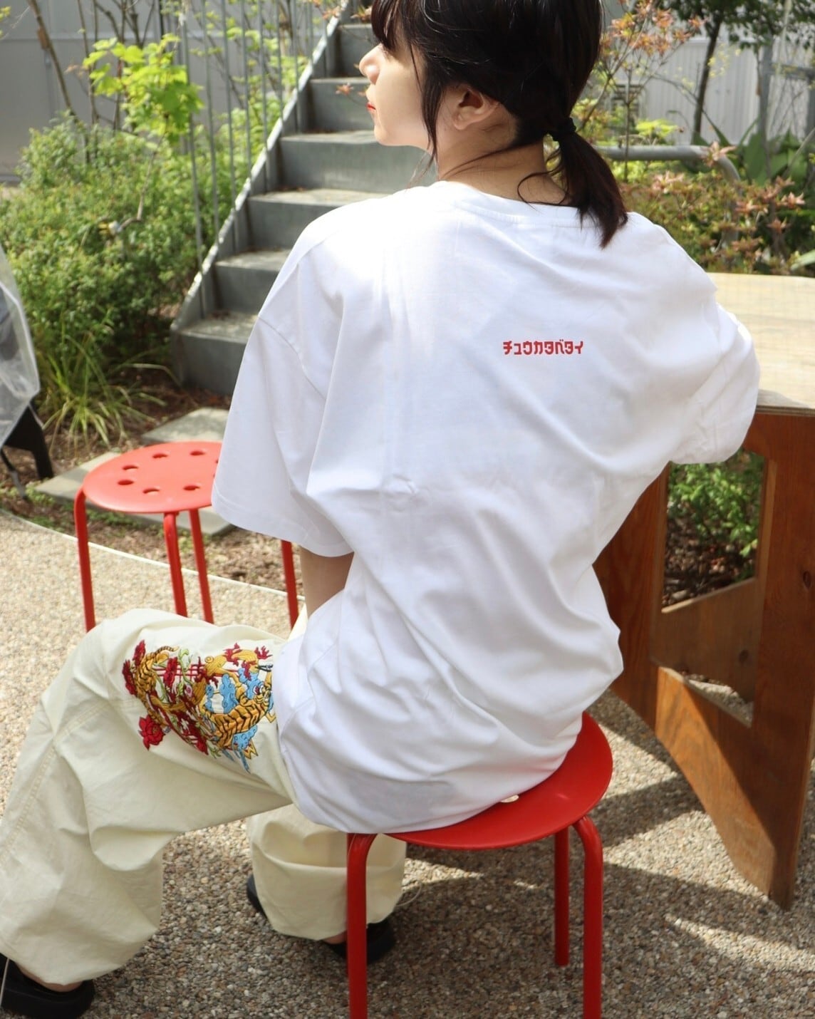 チュウカタベタイ 電Qtシャツ White - Tシャツ/カットソー(半袖/袖なし)