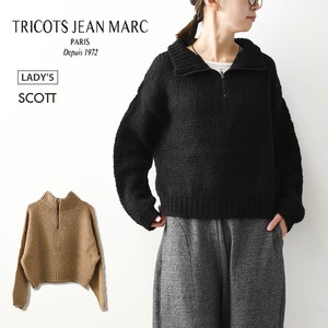 TRICOTS JEAN MARC [トリコット ジーン マルク] SCOTT [SCOTT] スコット・ニット・ニットセーター・モヘヤ混・スタンドカラー・ハーフジップ・ふんわりニット・LADY'S [2026AW]