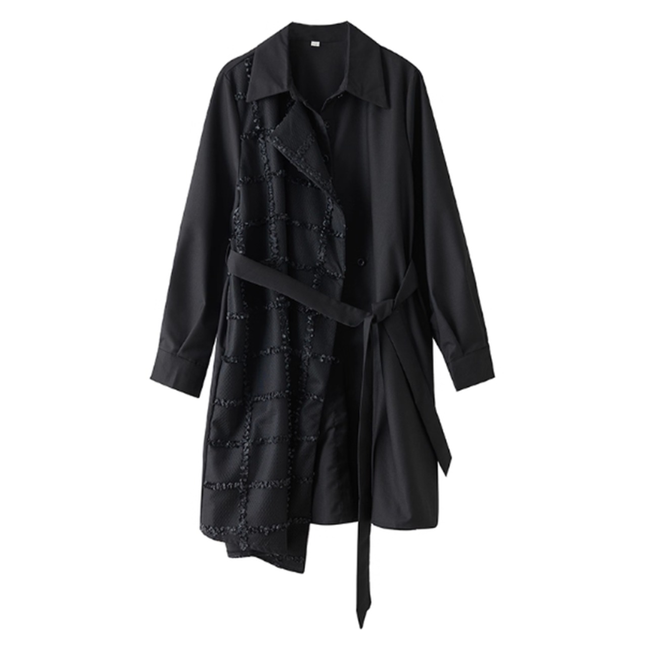 オーバーサイズ ベルト付 ロングシャツ 60034