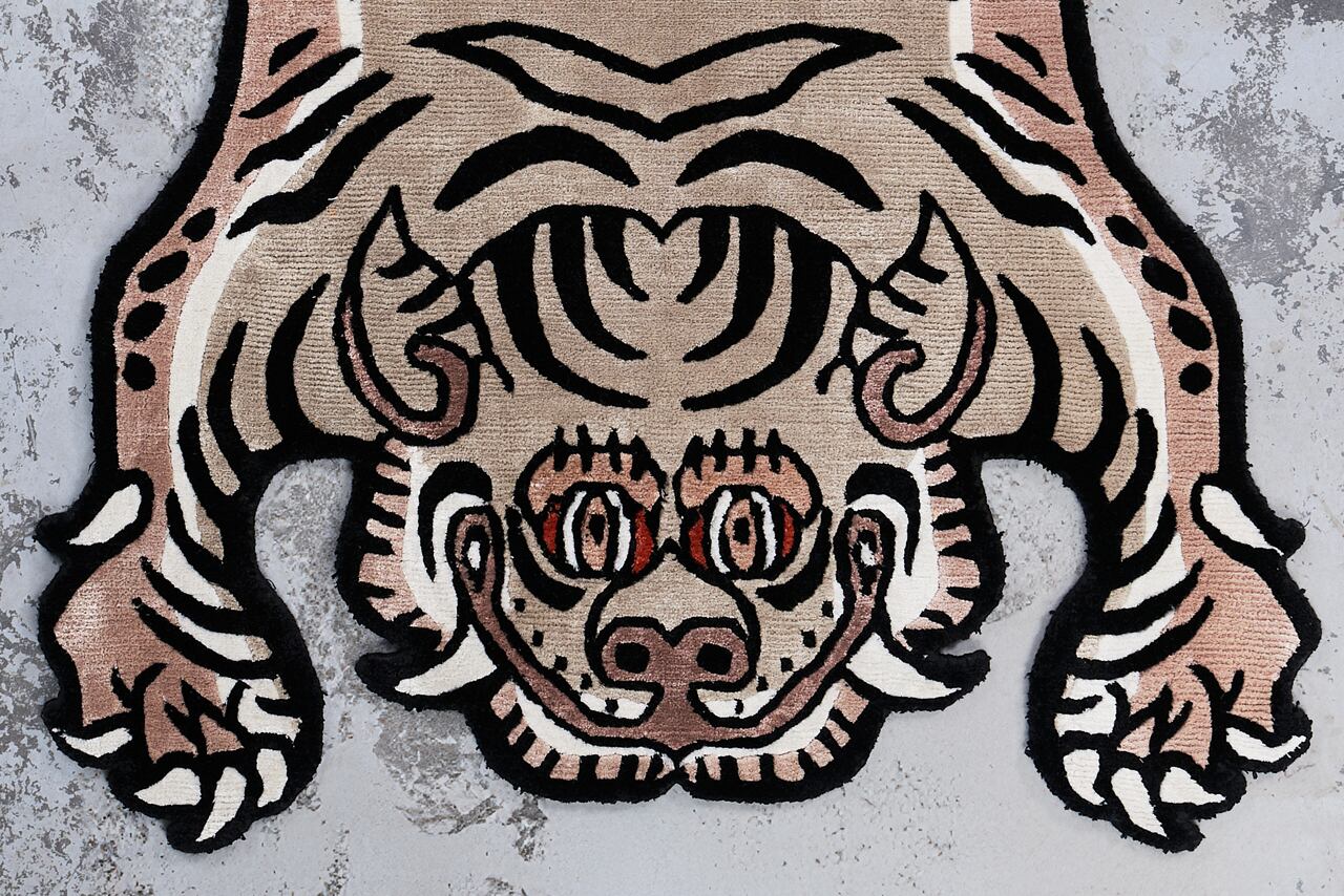 Tibetan Tiger Rug 《Sサイズ•シルク・オリジナル2・ナチュラルサンド